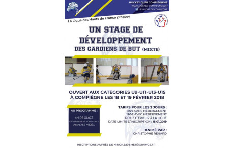 Le 18-19 Février - Stage de Ligue HDF - Gardien de But 